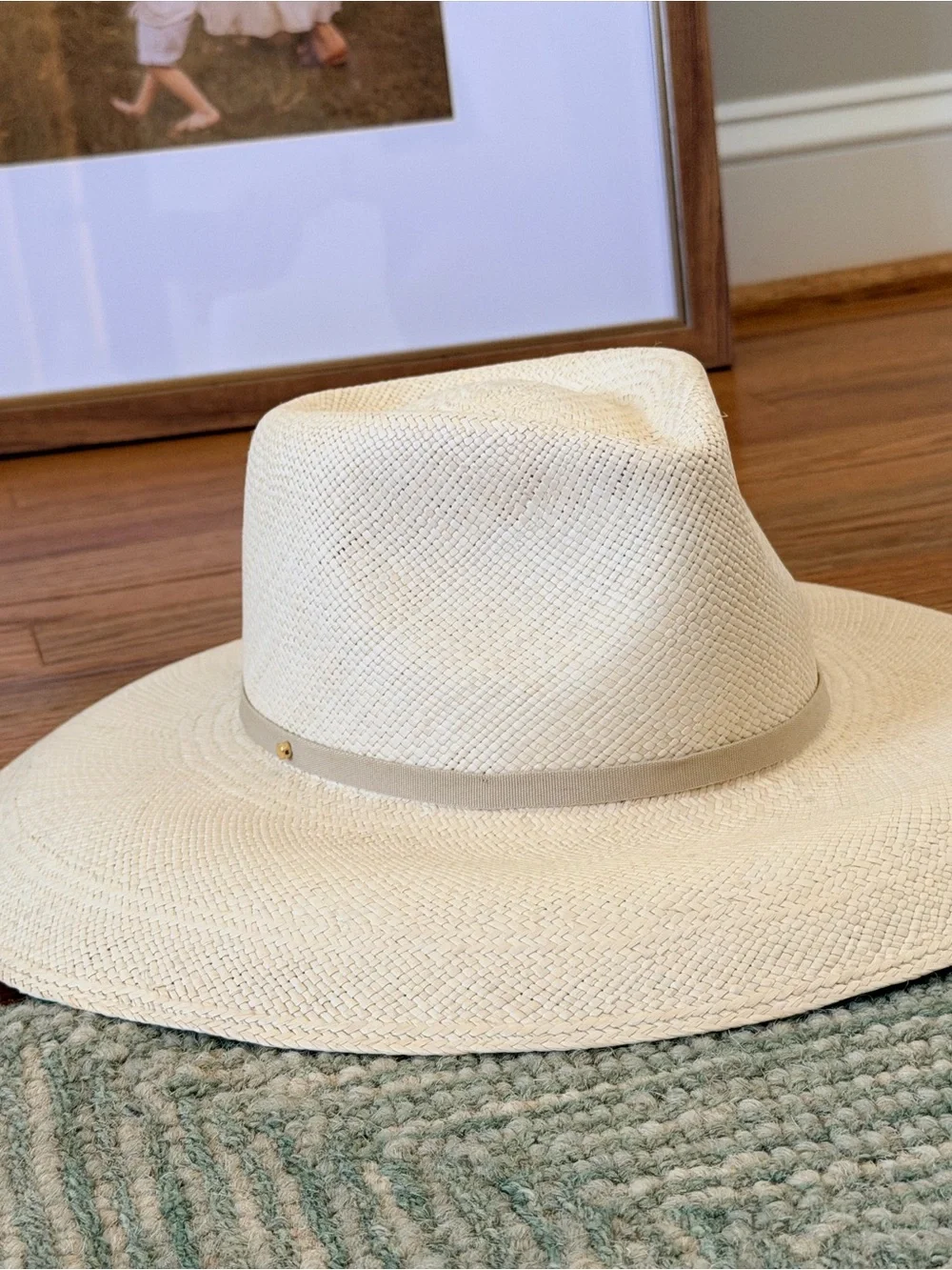 Cuyana Wide Brim Straw Panama Hat in Natural Cream